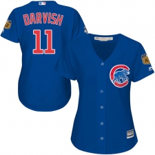 Women's Majestic Chicago Cubs #11 Yu Darvish Replica Royal Blue Alternate MLB Jersey