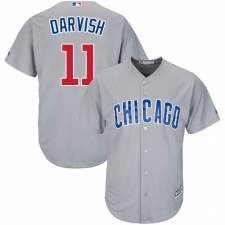 Youth Majestic Chicago Cubs #11 Yu Darvish Replica Grey Road Cool Base MLB Jersey