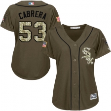Women's Majestic Chicago White Sox #53 Welington Castillo Authentic Green Salute to Service MLB Jersey