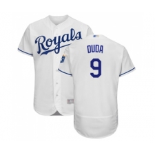 Men's Kansas City Royals #9 Lucas Duda White Flexbase Authentic Collection Baseball Jersey