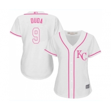 Women's Kansas City Royals #9 Lucas Duda Replica White Fashion Cool Base Baseball Jersey