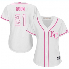 Women's Majestic Kansas City Royals #21 Lucas Duda Authentic White Fashion Cool Base MLB Jersey