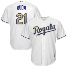 Youth Majestic Kansas City Royals #21 Lucas Duda Authentic White Home Cool Base MLB Jersey