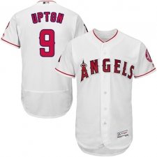 Men's Majestic Los Angeles Angels of Anaheim #9 Justin Upton White Home Flex Base Authentic Collection MLB Jersey