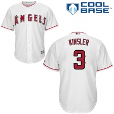 Men's Majestic Los Angeles Angels of Anaheim #3 Ian Kinsler Replica White Home Cool Base MLB Jersey