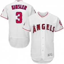 Men's Majestic Los Angeles Angels of Anaheim #3 Ian Kinsler White Home Flex Base Authentic Collection MLB Jersey