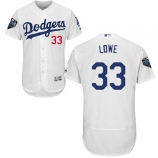 Men's Majestic Los Angeles Dodgers #33 Mark Lowe White Home Flex Base Authentic Collection 2018 World Series MLB Jersey