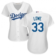 Women's Majestic Los Angeles Dodgers #33 Mark Lowe Replica White Home Cool Base MLB Jersey