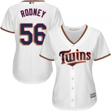 Women's Majestic Minnesota Twins #56 Fernando Rodney Authentic White Home Cool Base MLB Jersey