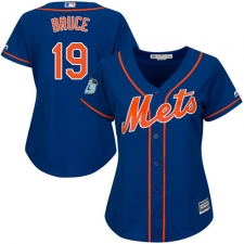 Women's Majestic New York Mets #19 Jay Bruce Replica Royal Blue Alternate Home Cool Base MLB Jersey