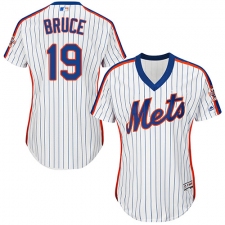 Women's Majestic New York Mets #19 Jay Bruce Replica White Alternate Cool Base MLB Jersey