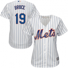 Women's Majestic New York Mets #19 Jay Bruce Replica White Home Cool Base MLB Jersey