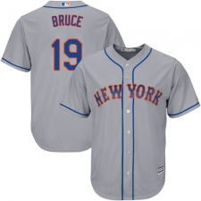 Youth Majestic New York Mets #19 Jay Bruce Replica Grey Road Cool Base MLB Jersey