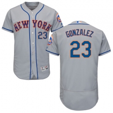 Men's Majestic New York Mets #23 Adrian Gonzalez Grey Road Flex Base Authentic Collection MLB Jersey
