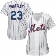 Women's Majestic New York Mets #23 Adrian Gonzalez Replica White Home Cool Base MLB Jersey
