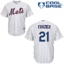 Men's Majestic New York Mets #21 Todd Frazier Replica White Home Cool Base MLB Jersey
