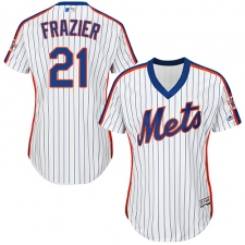Women's Majestic New York Mets #21 Todd Frazier Replica White Alternate Cool Base MLB Jersey