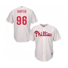 Men's Philadelphia Phillies #96 Tommy Hunter Replica White Red Strip Home Cool Base Baseball Jersey