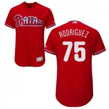 Men's Majestic Philadelphia Phillies #75 Francisco Rodriguez Red Alternate Flex Base Authentic Collection MLB Jersey