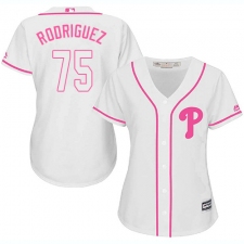 Women's Majestic Philadelphia Phillies #75 Francisco Rodriguez Replica White Fashion Cool Base MLB Jersey