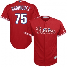Youth Majestic Philadelphia Phillies #75 Francisco Rodriguez Authentic Red Alternate Cool Base MLB Jersey