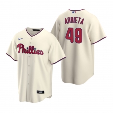 Men's Nike Philadelphia Phillies #49 Jake Arrieta Cream Alternate Stitched Baseball Jersey