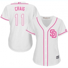 Women's Majestic San Diego Padres #11 Allen Craig Authentic White Fashion Cool Base MLB Jersey