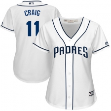 Women's Majestic San Diego Padres #11 Allen Craig Replica White Home Cool Base MLB Jersey