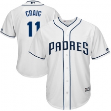 Youth Majestic San Diego Padres #11 Allen Craig Authentic White Home Cool Base MLB Jersey