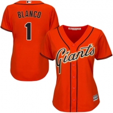 Women's Majestic San Francisco Giants #1 Gregor Blanco Authentic Orange Alternate Cool Base MLB Jersey