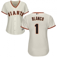 Women's Majestic San Francisco Giants #1 Gregor Blanco Replica Cream Home Cool Base MLB Jersey