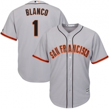 Youth Majestic San Francisco Giants #1 Gregor Blanco Authentic Grey Road Cool Base MLB Jersey