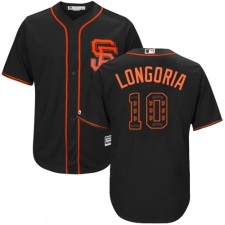 Men's Majestic San Francisco Giants #10 Evan Longoria Authentic Black Team Logo Fashion Cool Base MLB Jersey