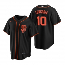 Men's Nike San Francisco Giants #10 Evan Longoria Black Alternate Stitched Baseball Jersey