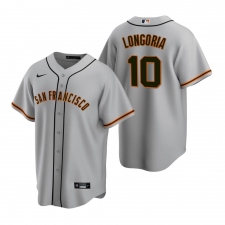 Men's Nike San Francisco Giants #10 Evan Longoria Gray Road Stitched Baseball Jersey