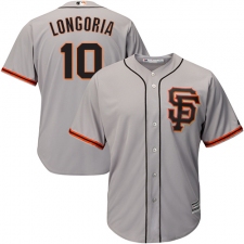 Youth Majestic San Francisco Giants #10 Evan Longoria Authentic Grey Road 2 Cool Base MLB Jersey