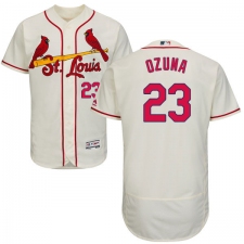 Men's Majestic St. Louis Cardinals #23 Marcell Ozuna Cream Alternate Flex Base Authentic Collection MLB Jersey