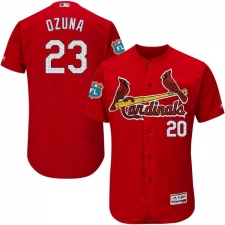 Men's Majestic St. Louis Cardinals #23 Marcell Ozuna Red Alternate Flex Base Authentic Collection MLB Jersey