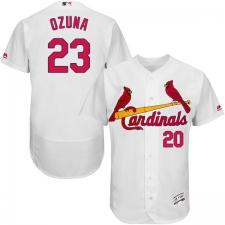 Men's Majestic St. Louis Cardinals #23 Marcell Ozuna White Home Flex Base Authentic Collection MLB Jersey
