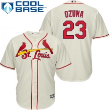 Youth Majestic St. Louis Cardinals #23 Marcell Ozuna Authentic Cream Alternate Cool Base MLB Jersey