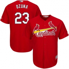Youth Majestic St. Louis Cardinals #23 Marcell Ozuna Authentic Red Alternate Cool Base MLB Jersey