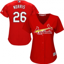 Women's Majestic St. Louis Cardinals #26 Bud Norris Authentic Red Alternate Cool Base MLB Jersey