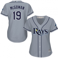 Women's Majestic Tampa Bay Rays #19 Dustin McGowan Authentic Grey Road Cool Base MLB Jersey