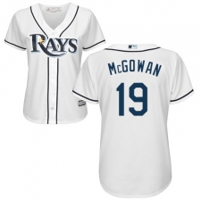 Women's Majestic Tampa Bay Rays #19 Dustin McGowan Authentic White Home Cool Base MLB Jersey
