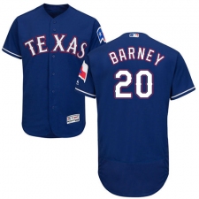 Men's Majestic Texas Rangers #20 Darwin Barney Royal Blue Alternate Flex Base Authentic Collection MLB Jersey
