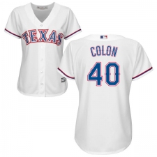 Women's Majestic Texas Rangers #40 Bartolo Colon Authentic White Home Cool Base MLB Jersey