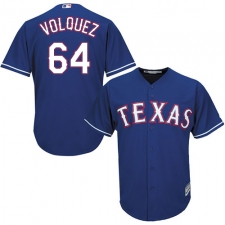 Youth Majestic Texas Rangers #64 Edinson Volquez Replica Royal Blue Alternate 2 Cool Base MLB Jersey