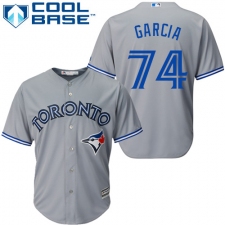 Men's Majestic Toronto Blue Jays #74 Jaime Garcia Replica Grey Road MLB Jersey