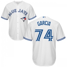 Men's Majestic Toronto Blue Jays #74 Jaime Garcia Replica White Home MLB Jersey
