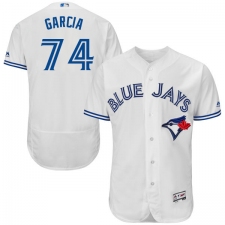 Men's Majestic Toronto Blue Jays #74 Jaime Garcia White Home Flex Base Authentic Collection MLB Jersey